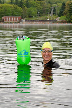 Honey Weiss with a New Wave Swim Buoy